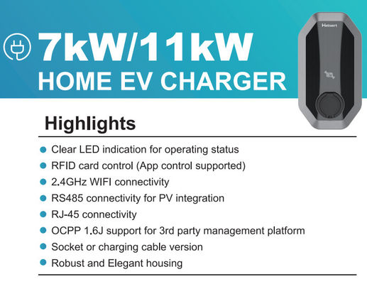 3fazowy ładowarka EV typu 2 11kw Przenośny EVSE do samochodów elektrycznych